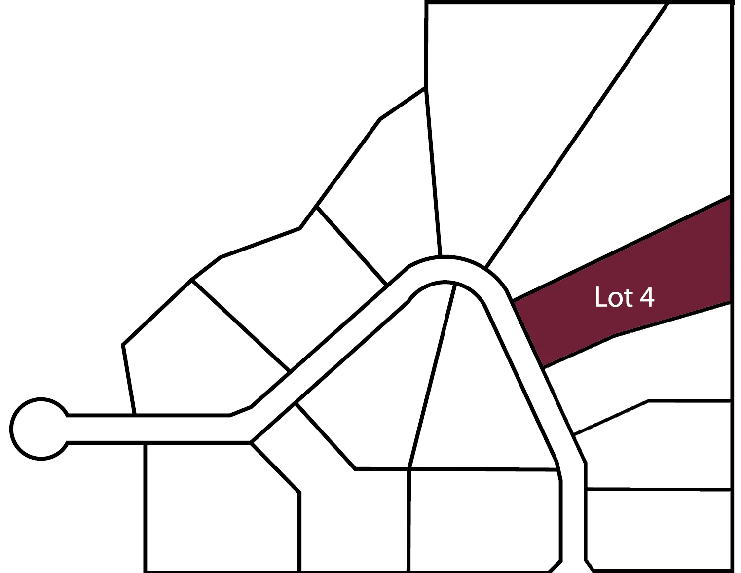 Lot 4 highlighted within the original community layout