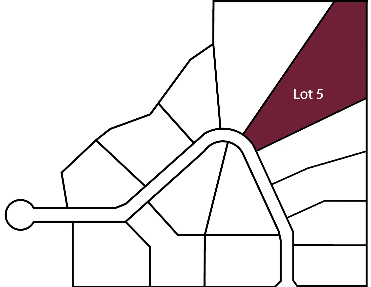 Lot 5 highlighted within the original community layout